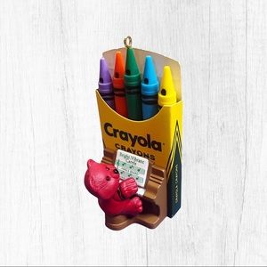 Hallmark 1991 Crayola crayons and teddy bear ornament